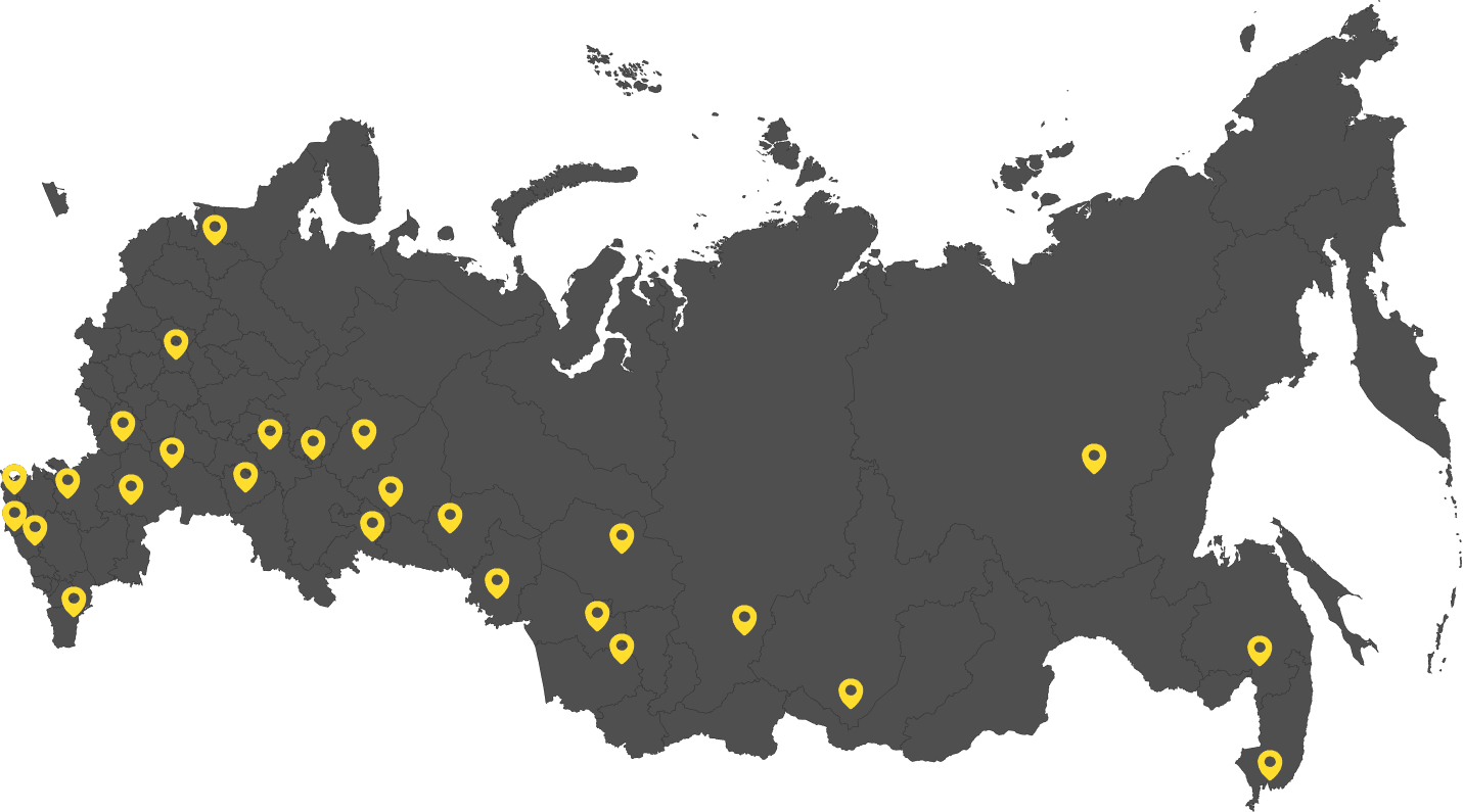 Карта офисов Bitox по России